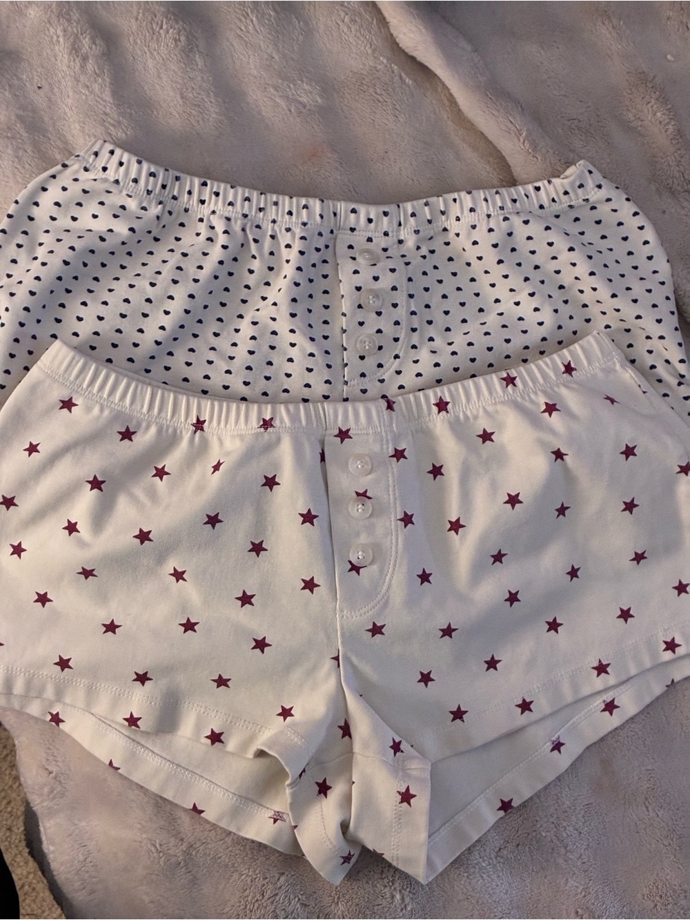 Free Haven Women's Lounge Shorts 2 Pack Size Medium Hearts & Stars